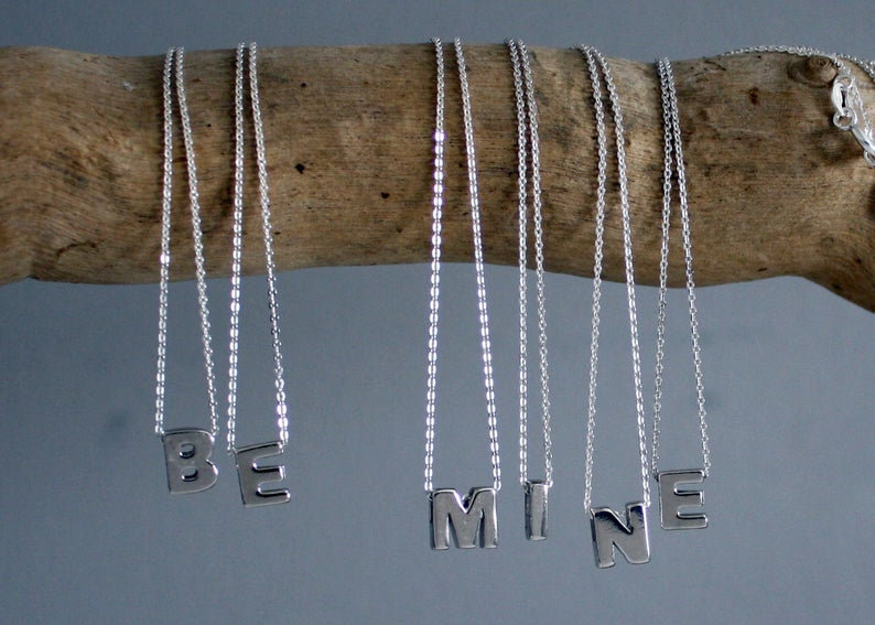 Initial Necklace in solid sterling 