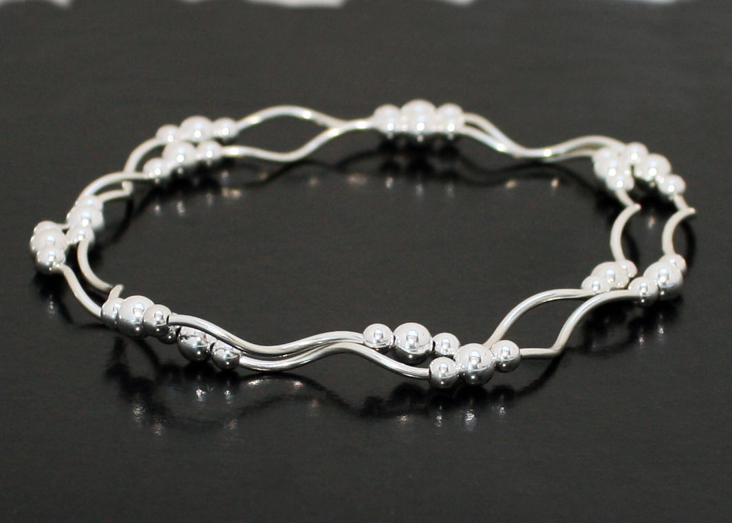 Layered Stacking Bracelet in Sterling Silver