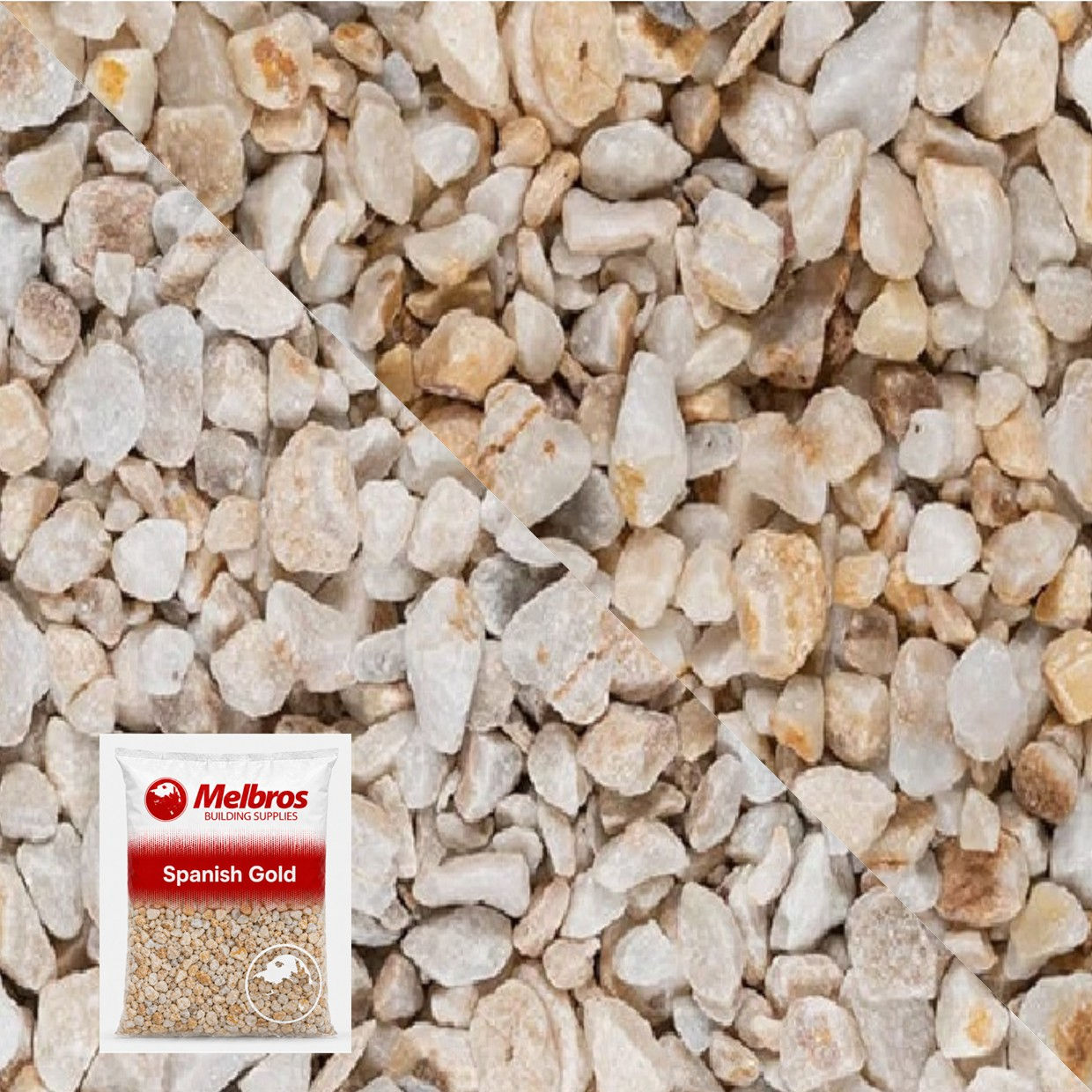 12 - 20mm Spanish Gold Decorative Chippings - Small Bag