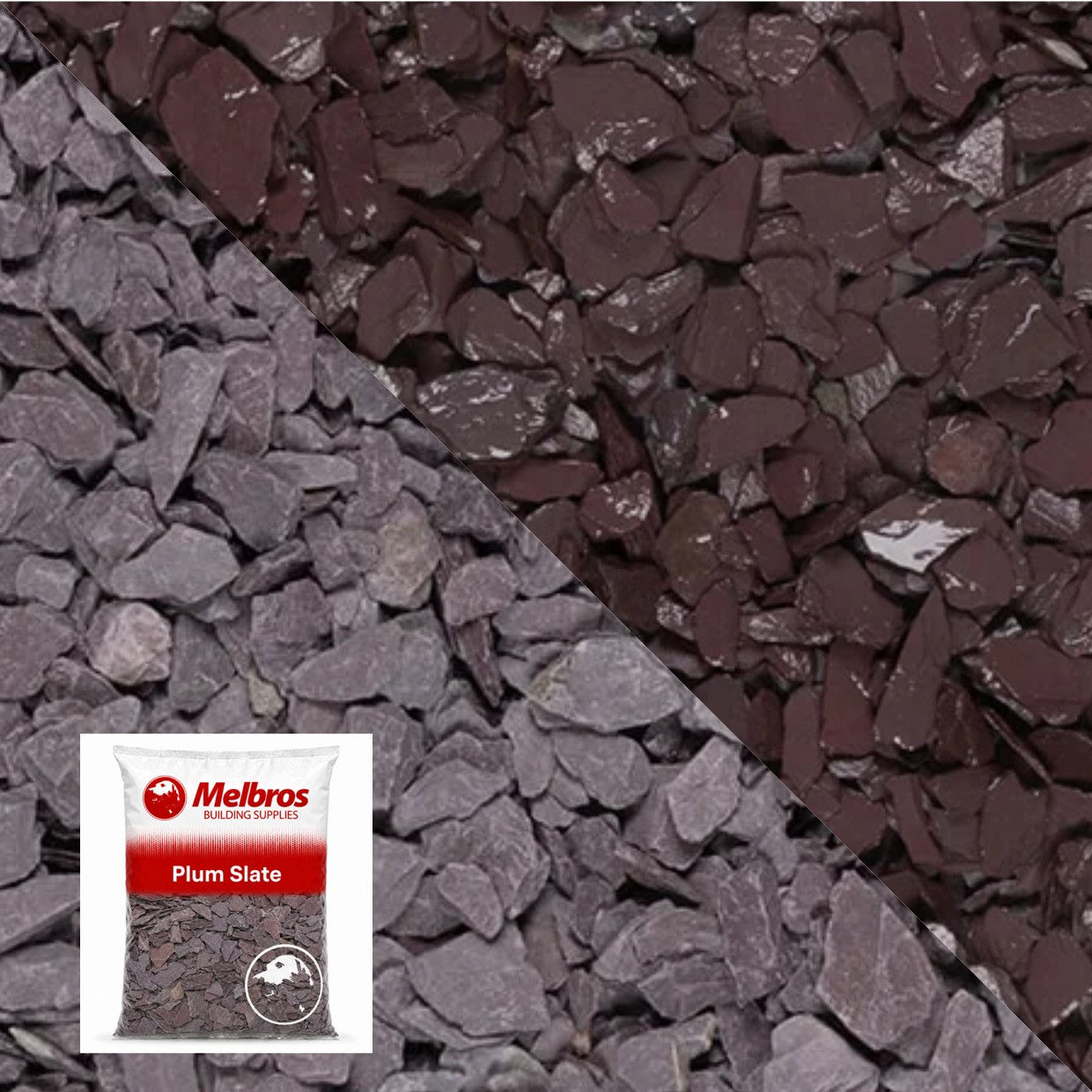 40mm Plum Slate Decorative Chippings - Small Bag