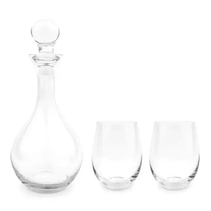 Glass Decanter Gift Set w/ Wine Glasses - Blank