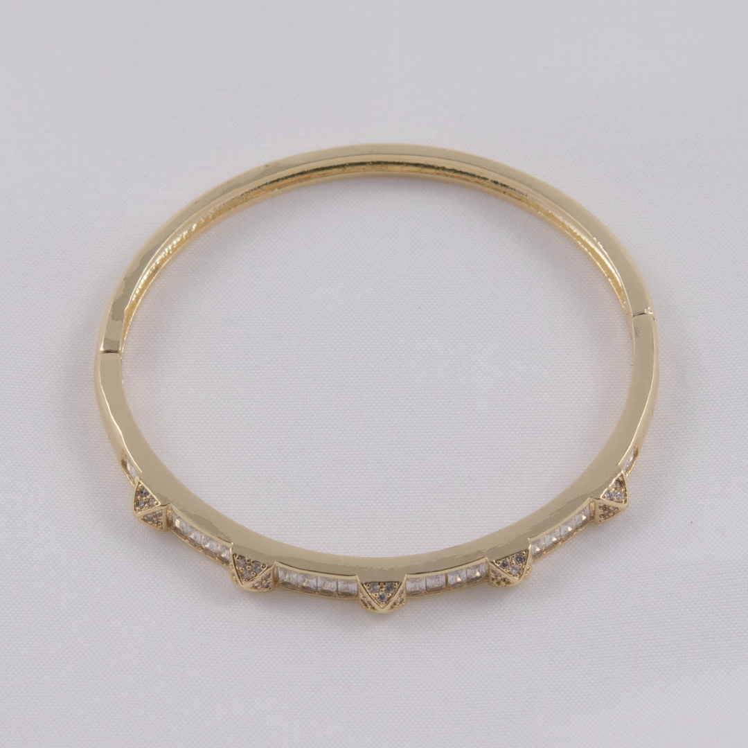 Gold Zirconia Bangle Bracelet