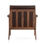 Thumbnail: Cavett Leather Walnut Wood Frame Accent Chair