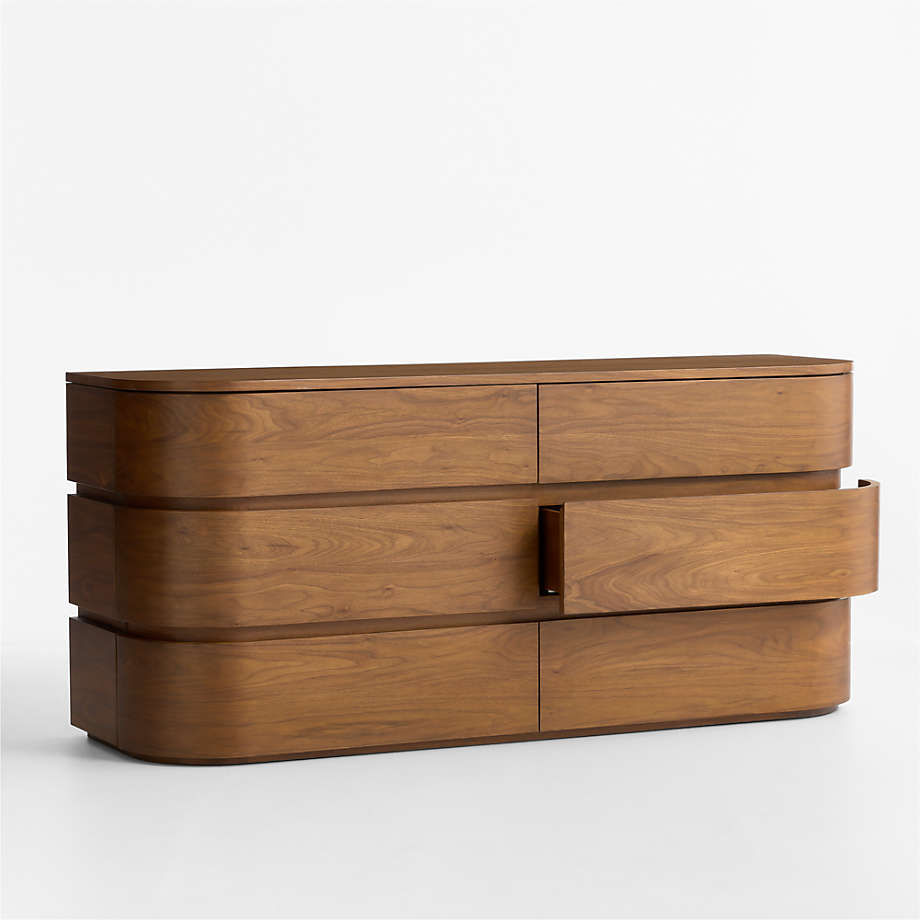 Thumbnail: Milano 62" Natural Walnut 6-Drawer Dresser
