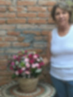 Arranjo floral de mesa.