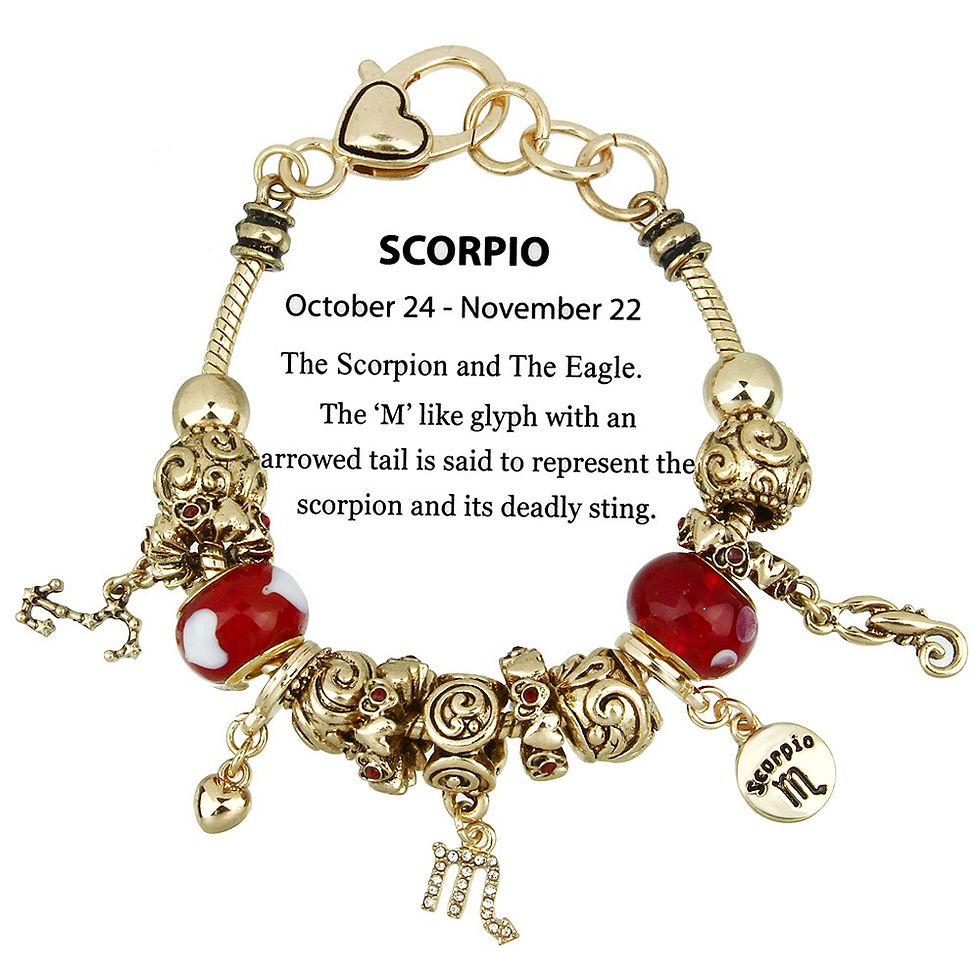 Thumbnail: Zodiac Charm Bead Bracelet Gold (Color Choices)