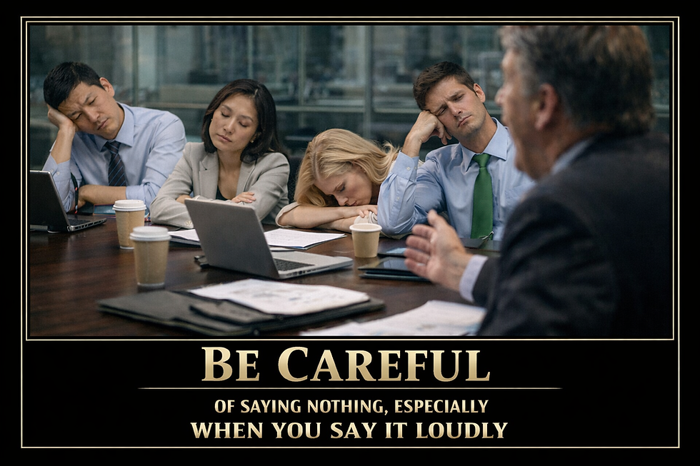 Be careful of saying nothing, especially when you say it loudly