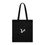 Thumbnail: Asian Black Bear Tote 6.2.2 | Black Ecovera Tote Bag With White 'V' Logo
