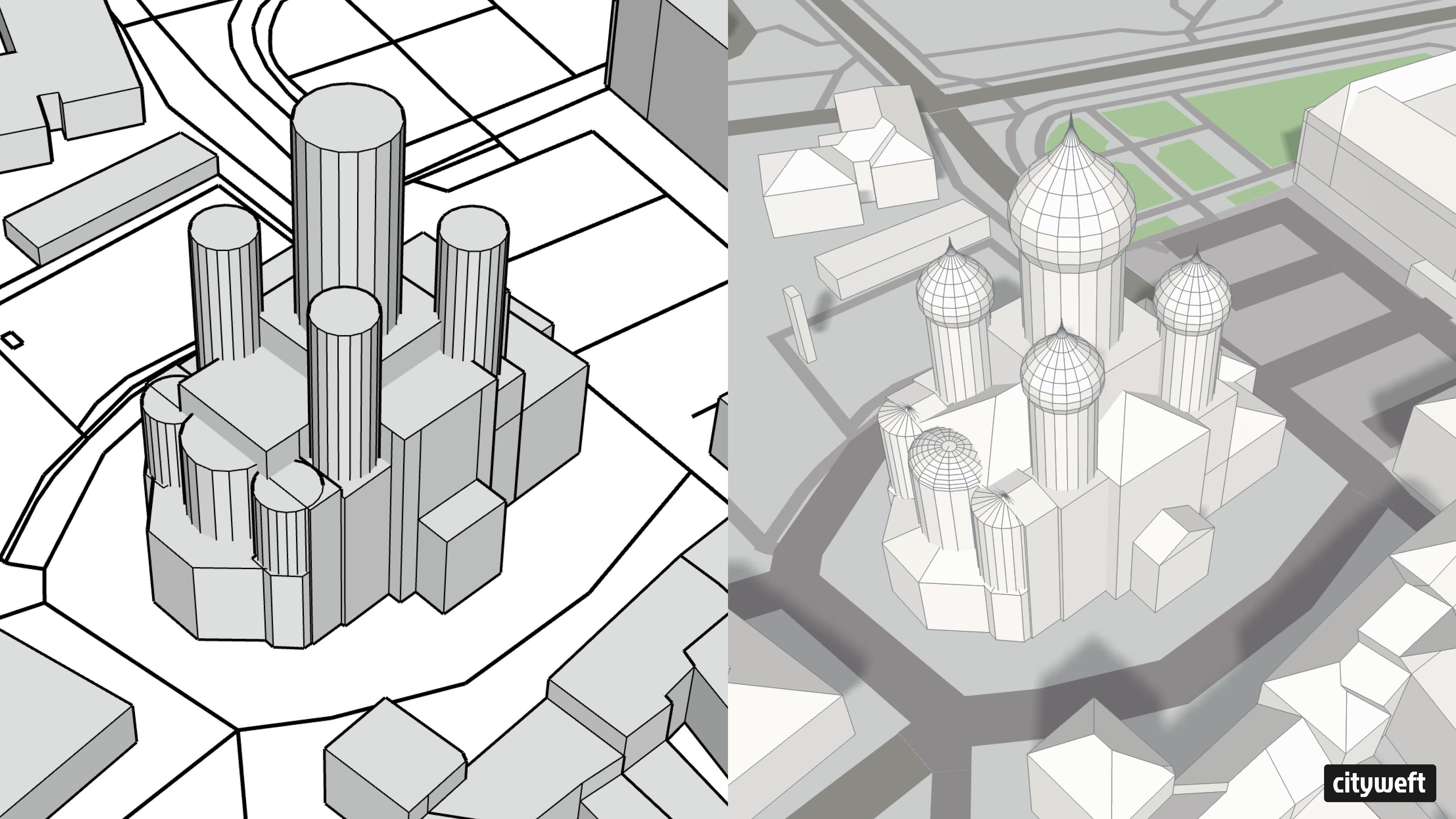 The difference between geometry in Cadmapper and CityWeft 