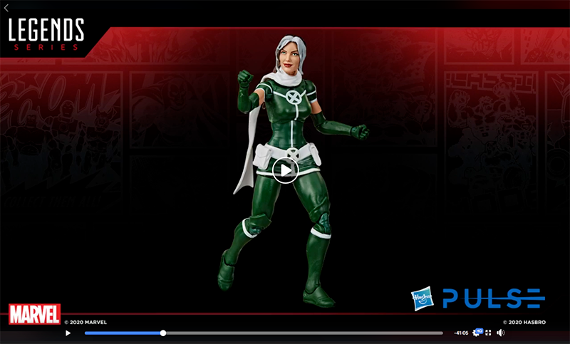 Screenshot from the May 22nd Hasbro Pulse livestream showing an upcoming Marvel Legends Rogue figure