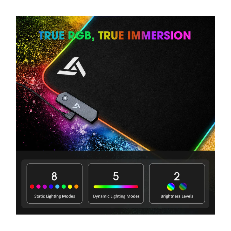 Miniatura: ALFOMBRILLA GAMING VICTSING PC313 XXL RGB, BORDES COSIDOS