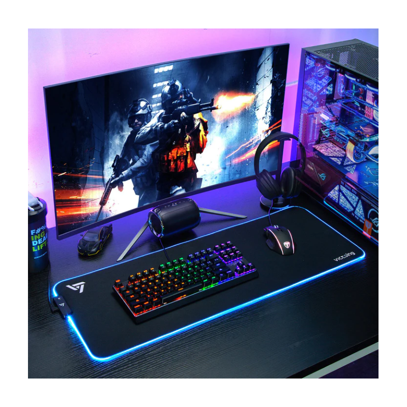 Miniatura: ALFOMBRILLA GAMING VICTSING PC313 XXL RGB, BORDES COSIDOS