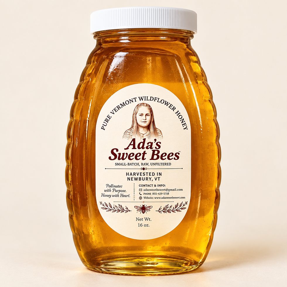 Ada's Sweet Bees Vermont wildflower honey, net weight 16 oz