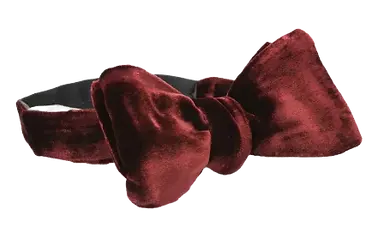 Oxblood Self-Tie Velvet Bow Tie