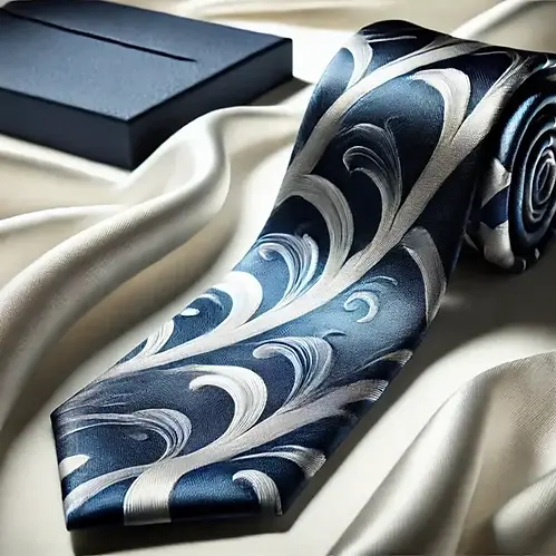 Elegant Bow Tie, an interplay of Navy Blue and White Satin Como Silk