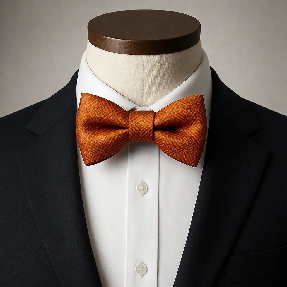 Thumbnail: Labyrinth Aureum Como Silk jacquard Woven Pre-Tied Bow Tie