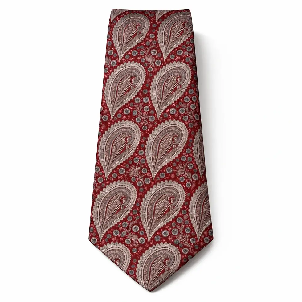 Urban Paisley — Seven Fold Como Silk Jacquard Tie — Flat Presentation