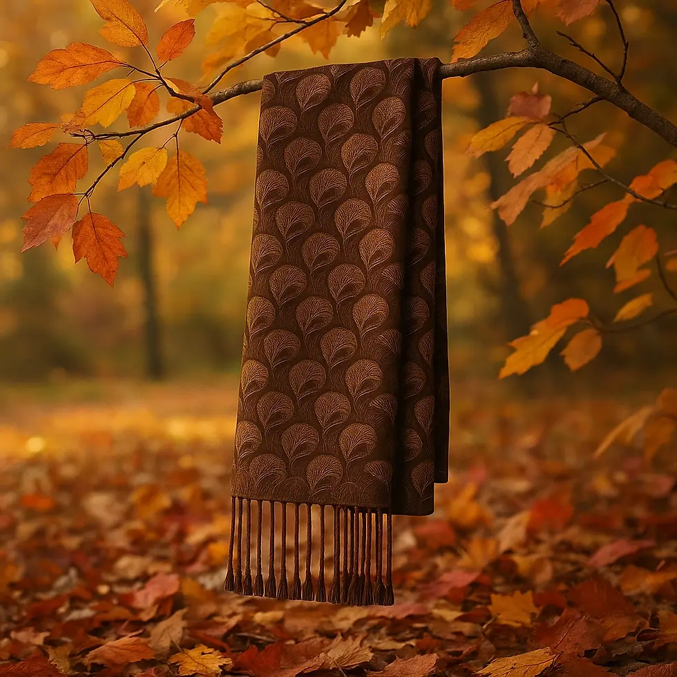 Thumbnail: Aureum — Como Silk 33x190cm Double-Face Jacquard Scarf