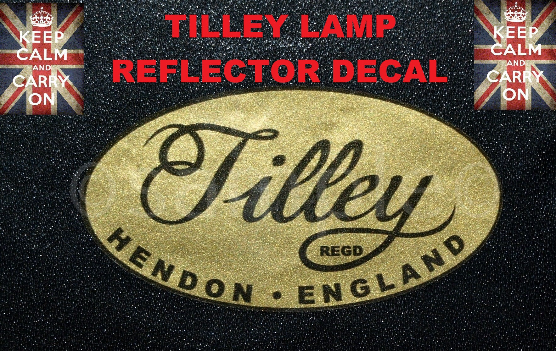 TILLEY LAMP REFLECTOR DECAL STICKER GOLD