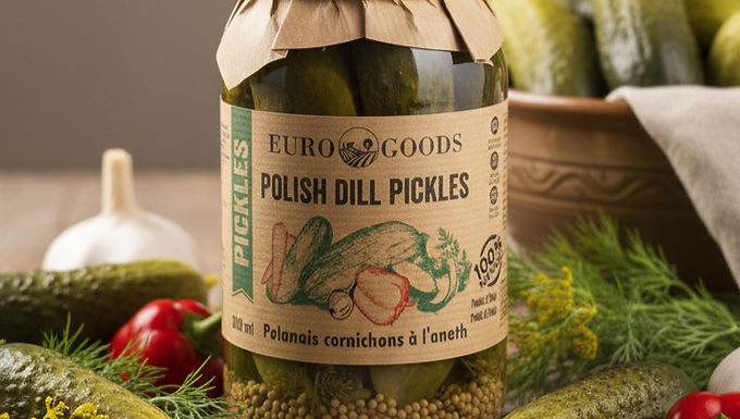 Polish dill pickles, European pickles Canada, authentic dill pickles, Euro Goods pickles, fermented pickles, Polish foods Canada, traditional dill pickles.