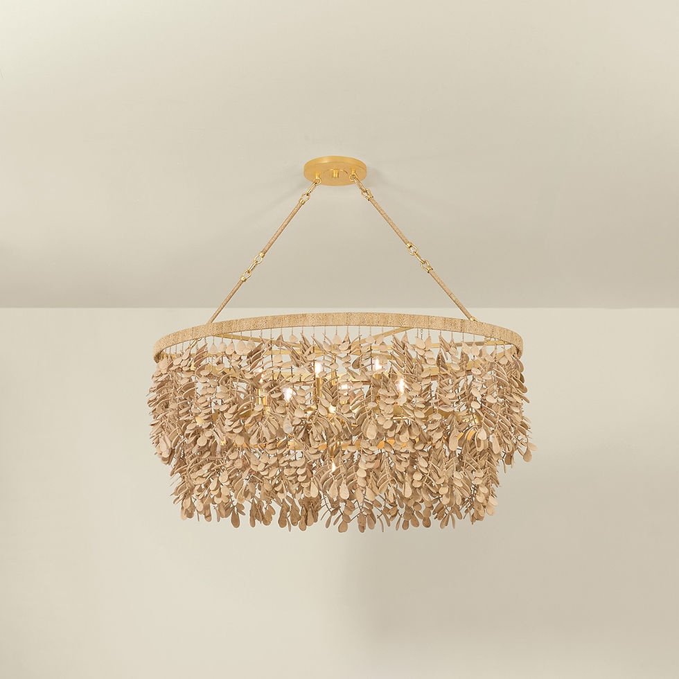 Thumbnail: Linear Natural Suspended Coco Shell Chandelier
