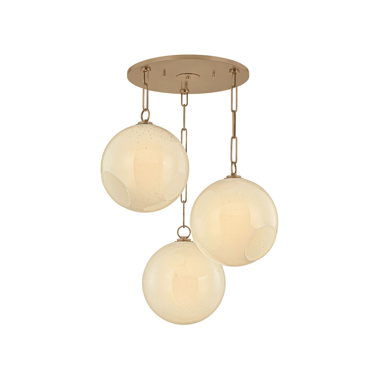 Glass Pendant Globes Chandelier With Brass
