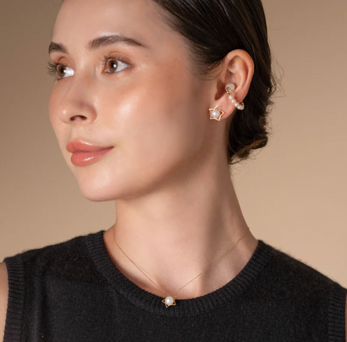 Golden Star Pearl Piercing | Exquisite Pearls