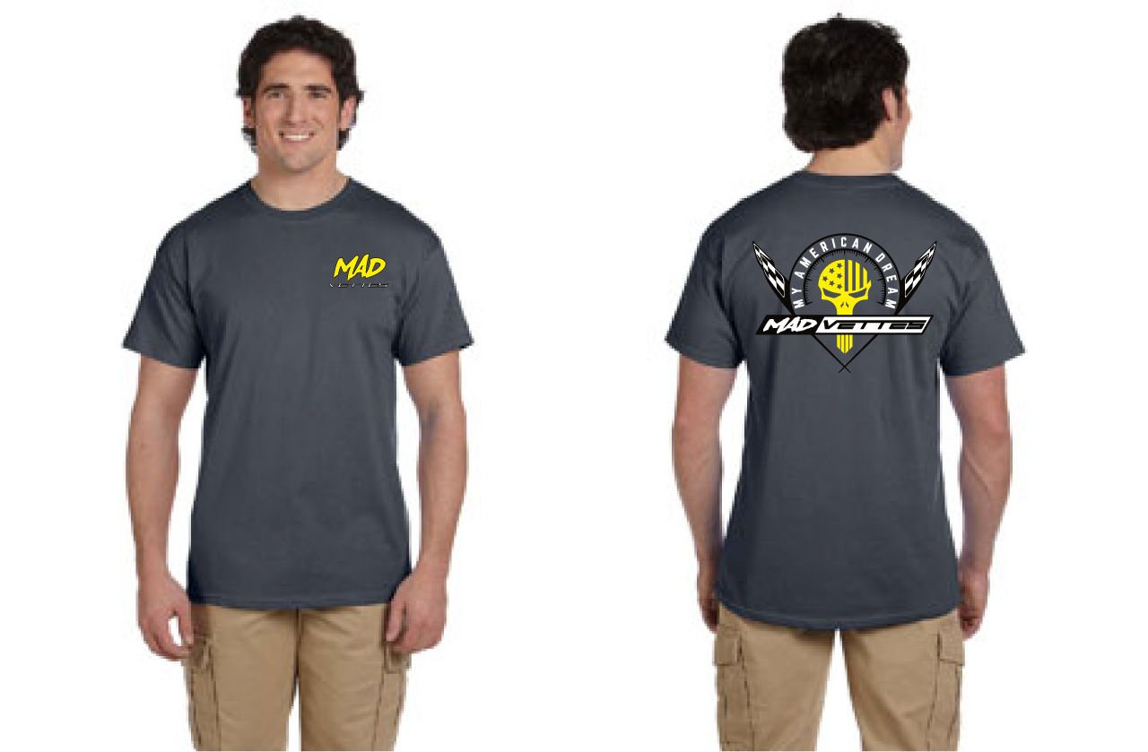 Gray T-Shirt withYellow & White MAD Logo