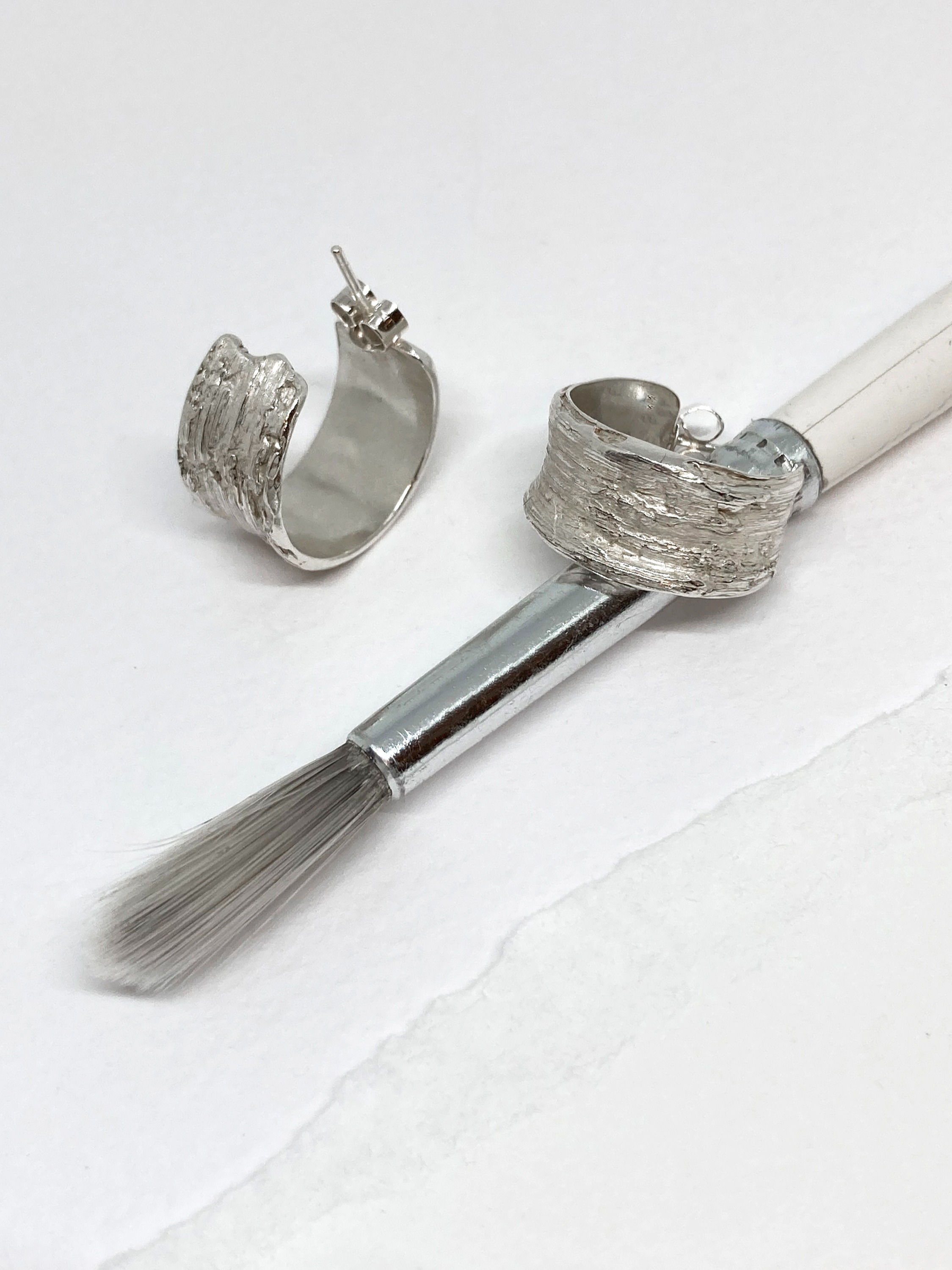 Wide Brushstroke Hoops