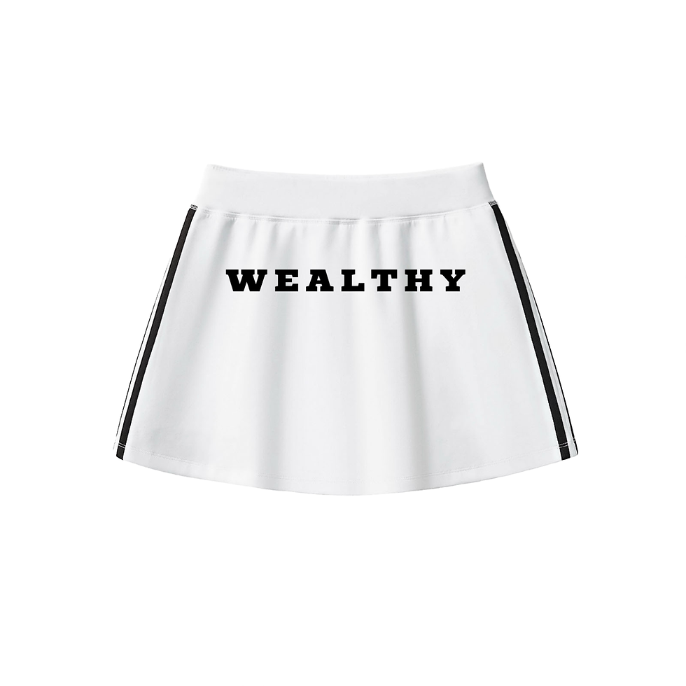 "WEALTHY" Performance Short Skirt
