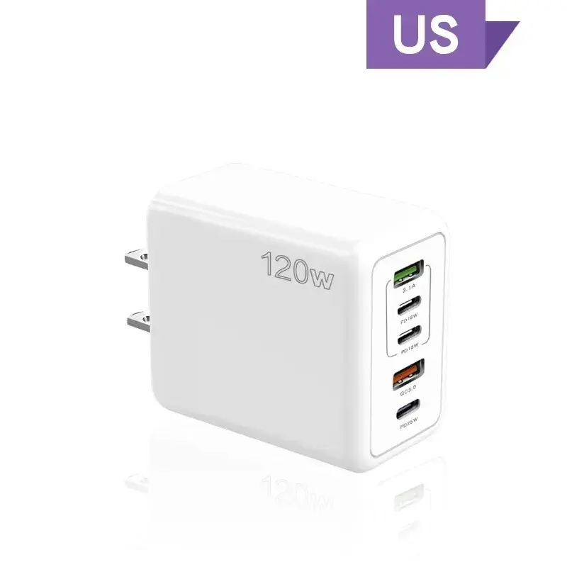 Thumbnail: Multi Ports USB C Charger 120W PD Type C Fast Wall Charger EU/US/UK Plug for iPh