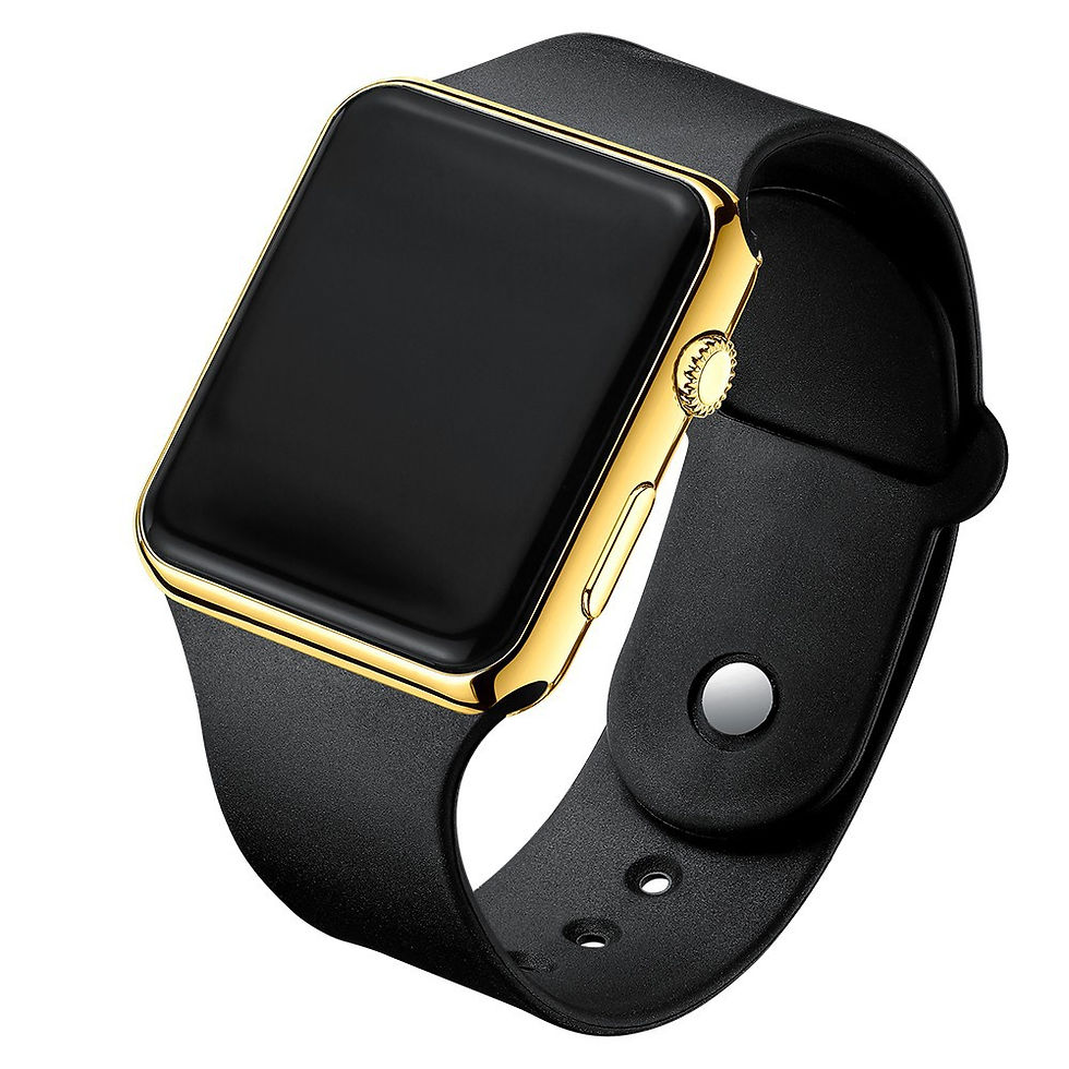 Thumbnail: Simple Digital Watch for Men Women Fashion Sport LED Electronic Watch Black Sili