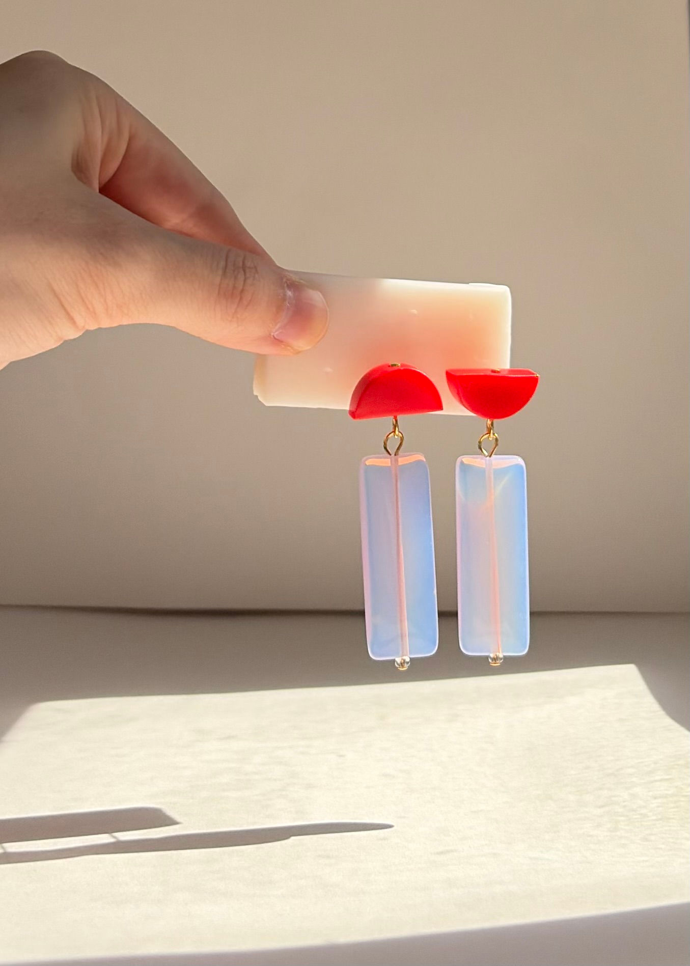 LIMITED EDITION EARRINGS IN CHERRY & OPAL LILAC