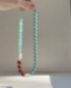 Thumbnail: THE MACAROON NECKLACE IN CHOCOLATE & BABY BLUE