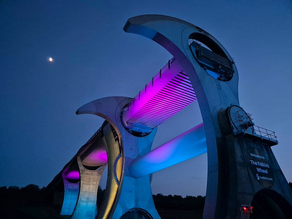 We also had an unplanned night visit to the Falkirk Wheel - what a showstopper!