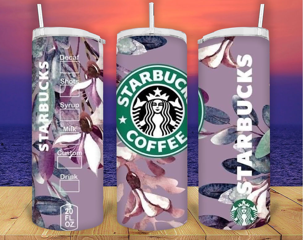Purple Floral Starbucks