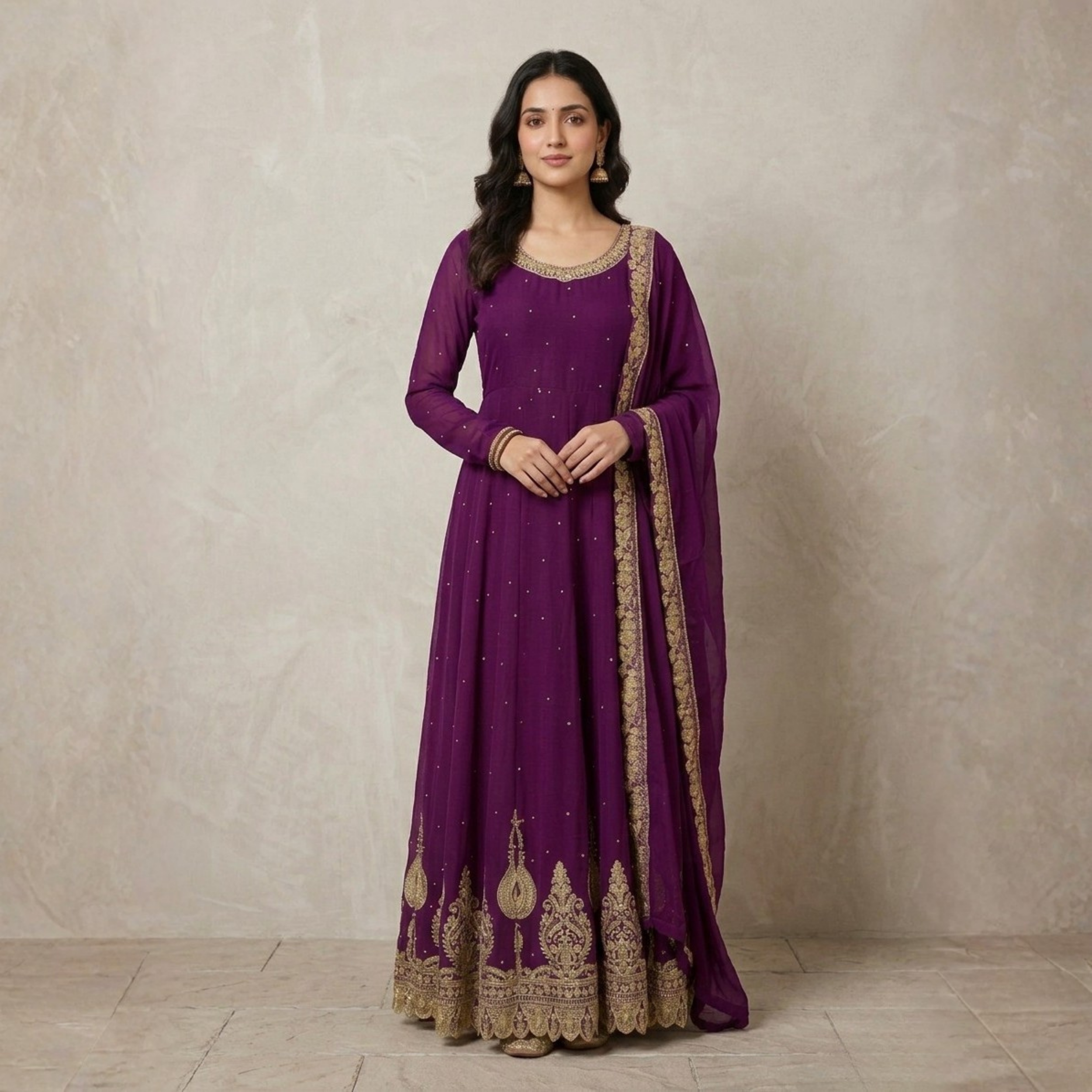 R-24 Luxury 3 Pc Embroidered Chiffon Frock Festive & Wedding by Rivaaj