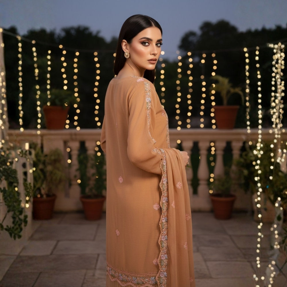 R-07 Luxury 3 Pc Embroidered Chiffon Dress by Eastern Rivaaj