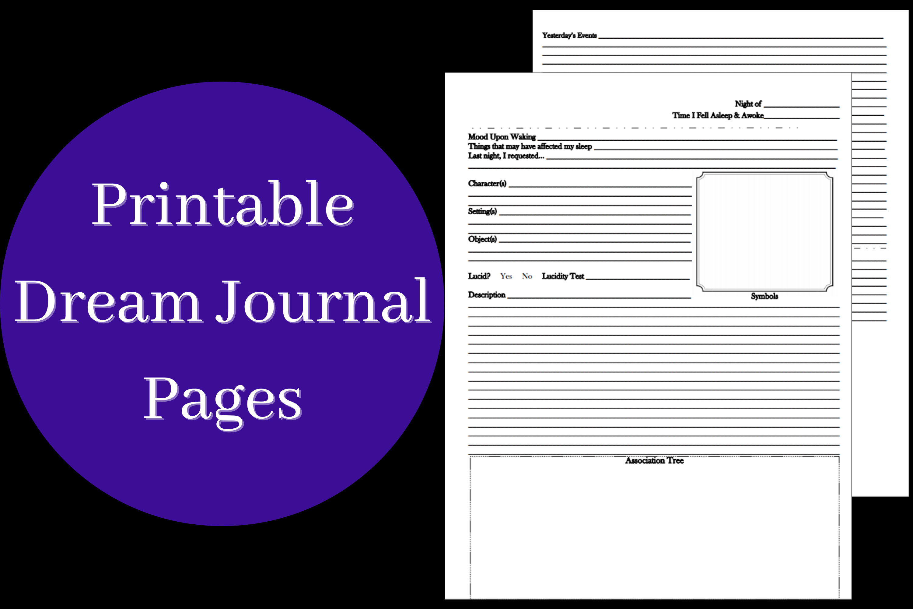 Dream Journal Printable Pages