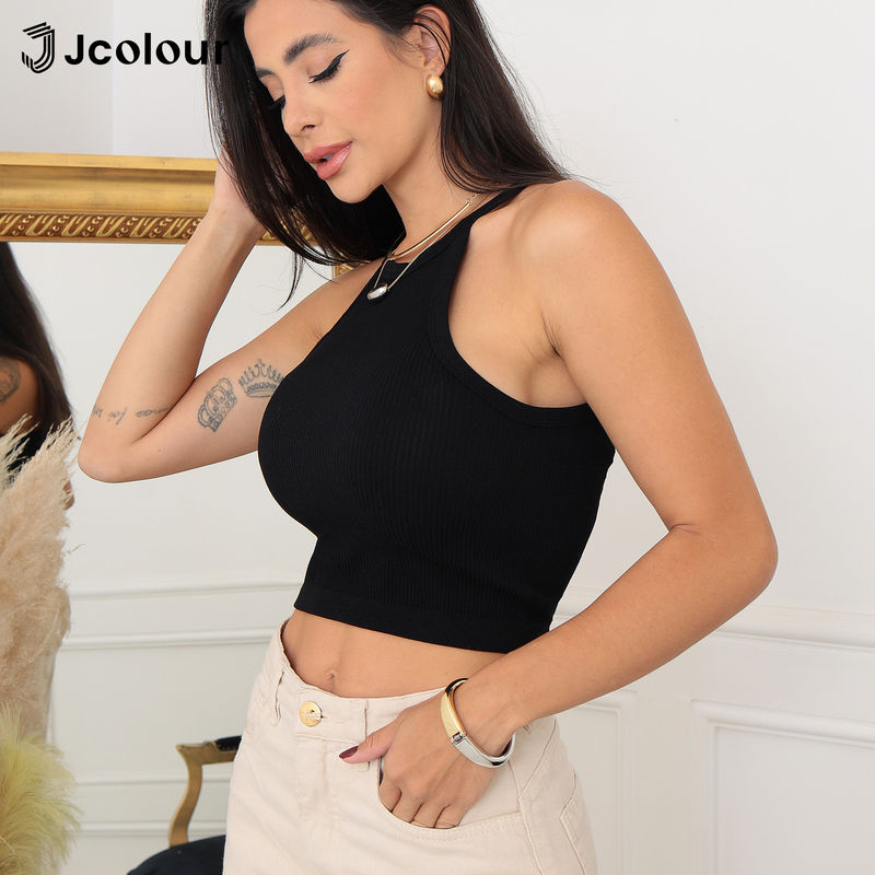Miniatura: Blusa feminina sem mangas, modelo Cropped Casual.