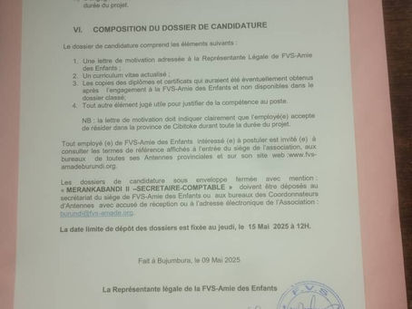 AVIS DE RECRUTEMENT INTERNE