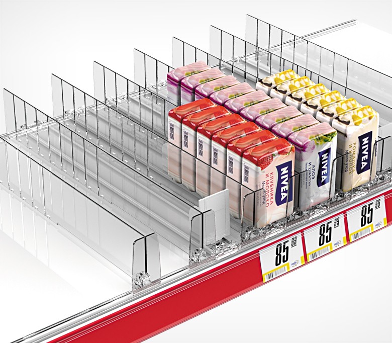 шелфтокер posm. оригинальные pos материалы. разделитель продуктов. 16,5х10,5х12,5 см. пластиковые разделители на полки.