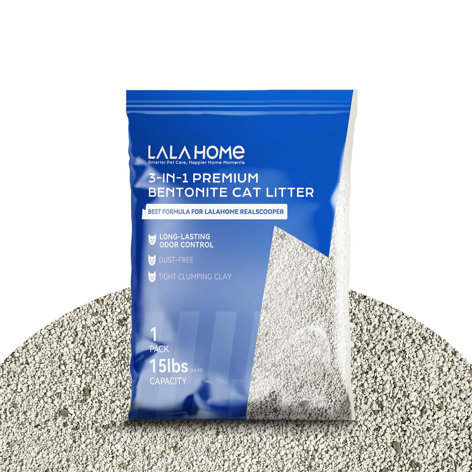 LALAHOME Clumping Cat Litter Premium Bentonite Cat Litter Sodium-Based Dust-Free