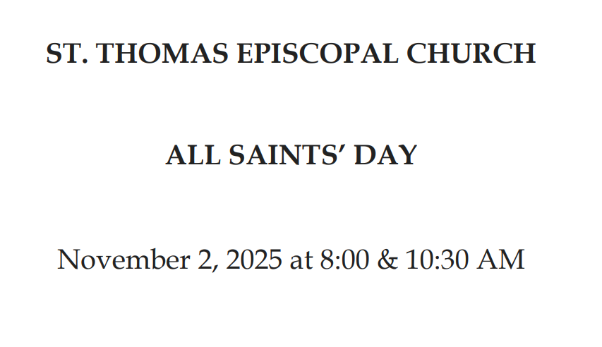 Church Bulletin: ALL SAINTS’ DAY