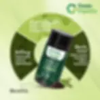 Ventin Organics bottle with Garcinia and Green Coffee on green background. Text highlights weight management, well-being, and appetite control benefits.