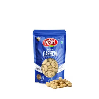 Assorted dry fruits in a air sealed packing, including almonds, cashews, walnuts, and raisins.