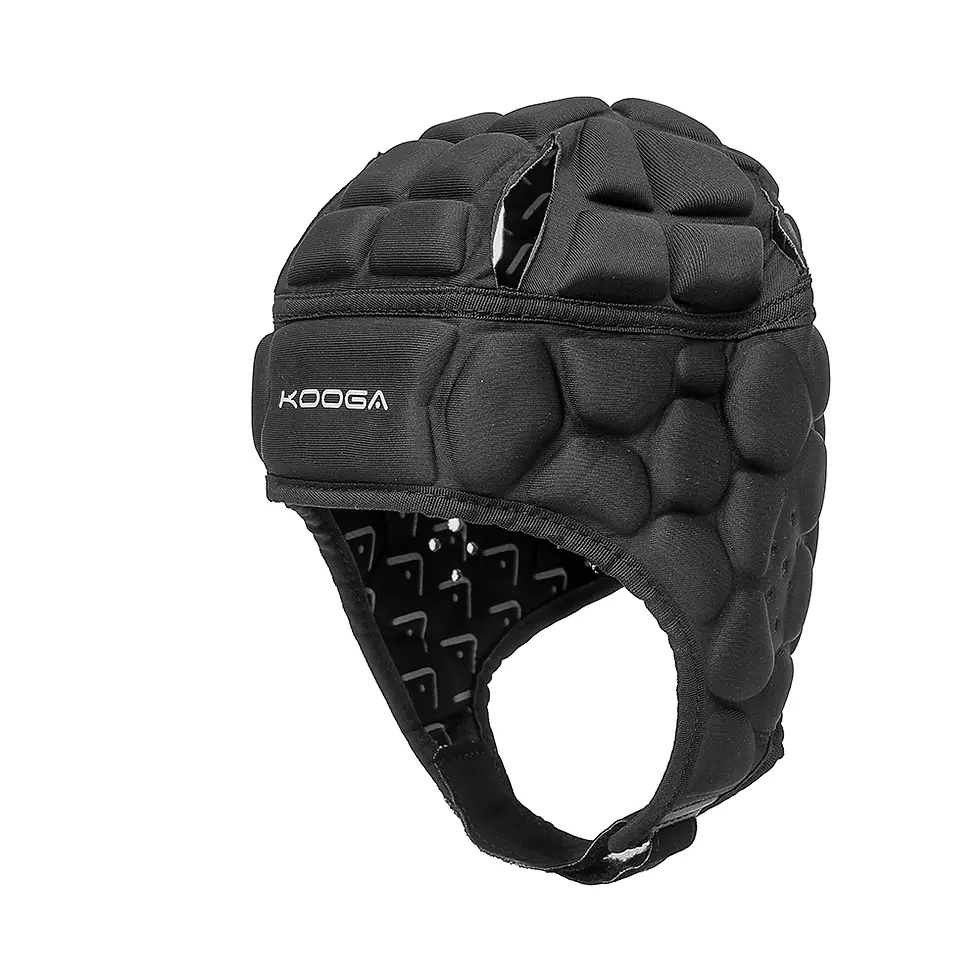 rugby helmet with adjustable ventilation and enhanced safety features left view