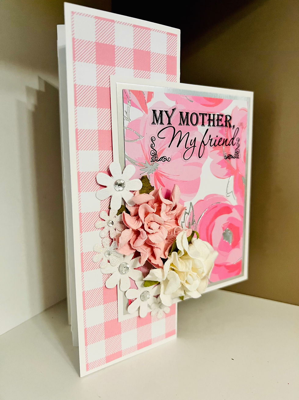 Thumbnail: My Mother, My Friend Pink Rose Fancy Fold Card