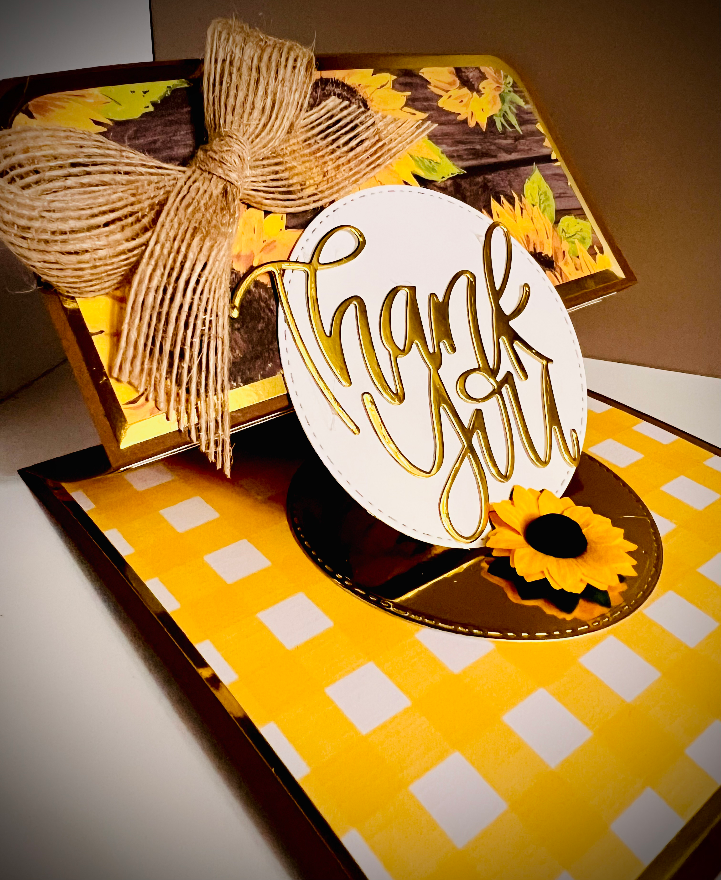 Thank You Sunflower Easel Card