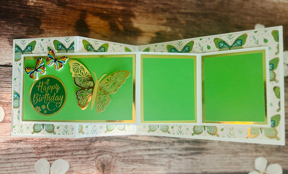 Thumbnail: Happy Birthday Butterfly Double Z Fold Card